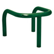 Galvanised steel pole and column protector in green - looped guard rail on three base-plate-fixed legs