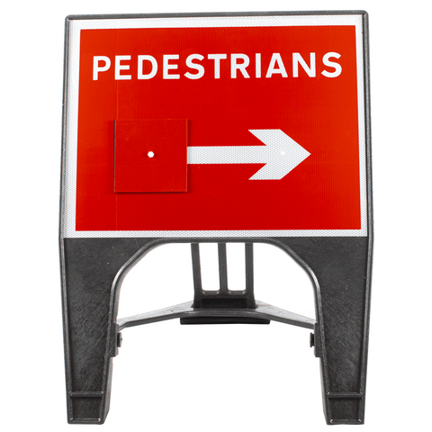 Pedestrians With Reversible Arrow 600 x 450mm Q-Sign