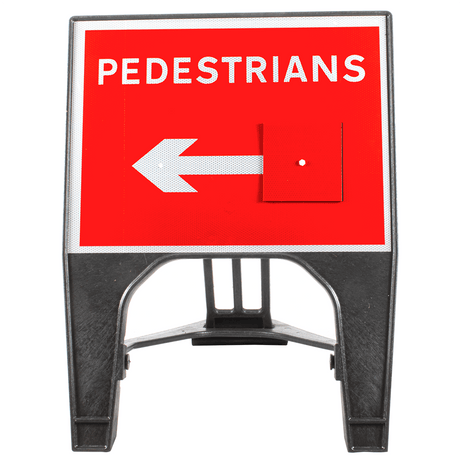 Pedestrians With Reversible Arrow 600 x 450mm Q-Sign