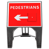 Pedestrians With Reversible Arrow 600 x 450mm Q-Sign