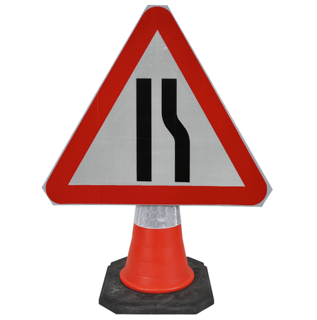 traffic-cone-road-mounted-signs-signage-warning-symbols-caution-directional-constuction-hazard-roadway-motorway-custom-roadwork-heavy-duty-reflective-caution-site-pedestrian-safety-plastic-portable-stackable-highway-uk