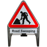 Men At Work with Road Sweeping Supplementary Plate 750mm Q-Sign