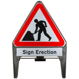 Men At Work with Sign Erection Supplementary Plate 750mm Q-Sign 7001