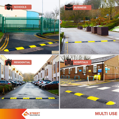 Black speed bump speed ramp 50mm 10mph 75mm 5mph