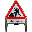 Men At Work with Surveying Supplementary Plate 750mm Q-Sign 7001