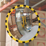 view-minder-industrial-duty-observational-mirror-heavy-duty-safety-warehouse-hazardous-workplace-factories-forklift-black-yellow-caution-security-shock-resistant-indoor-outdoor-weather-resistant-facilities-manufacturing