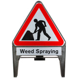 Men At Work with Weed Spraying Supplementary Plate 750mm Q-Sign